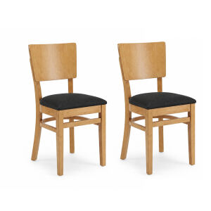 Komfort-Esszimmerstuhl mit Sitzpolster (2er-Set), versch. Holztöne wählbar