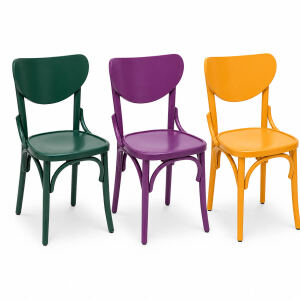 Esszimmerstuhl im Bistro-Design aus Massivholz – in...