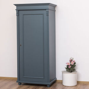 schmaler Kleiderschrank - Landhausschrank in nachtblau