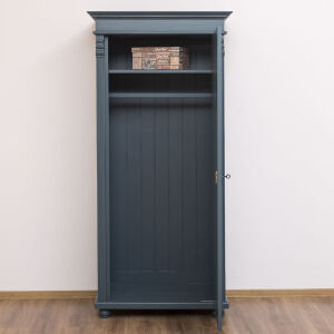 schmaler Kleiderschrank - Landhausschrank in nachtblau