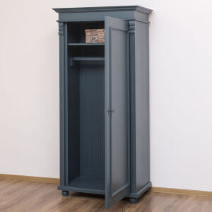 schmaler Kleiderschrank - Landhausschrank in nachtblau