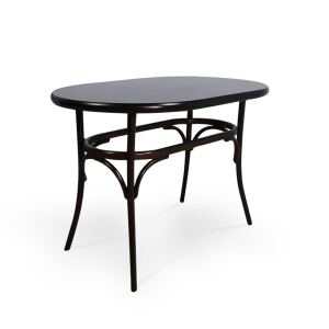 Esszimmer-Set 5-teilig mit ovalem Esstisch und 4 Holzstühlen, schwarz/braun