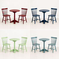 Essplatz-Set aus Massivholz - freie Farbwahl – Nordic Style – 2 Stühle mit Rundtisch