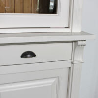 Großer Vitrinenschrank Salzburg Landhausstil, cremeweiß-braun