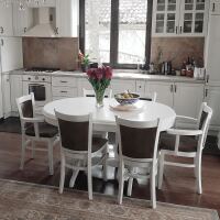 Komfort-Armlehnstuhl 2-er Set aus Holz mit Sitzpolster, versch. Holztöne wählbar