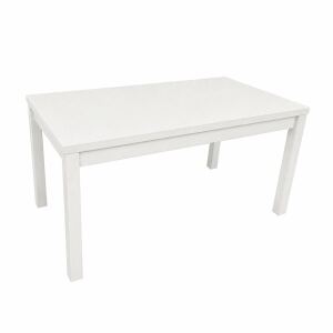 Massivholz-Esszimmer-Set 5-teilig weiß | Tisch & 4 Polsterstühle