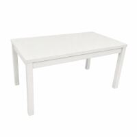 Massivholz-Esszimmer-Set 5-teilig weiß | Tisch & 4 Polsterstühle