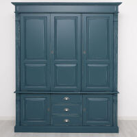 Großer Kleiderschrank im Antik-Look- Landhausschrank nachtblau