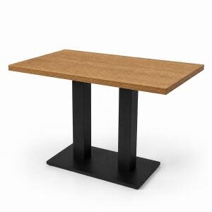 Esstisch 120 × 70 cm mit Mittelfuß aus Metall, versch. Holztöne wählbar