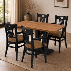 Esszimmer-Komplettset 5-teilig mit Tisch und 4...