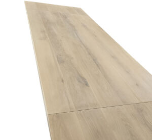 Esstisch Wildeiche White Washed mit Spider Gestell – 40 mm, 180x90 cm