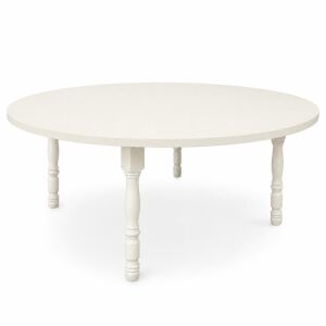 Esszimmer-Set Weiß: Rundtisch Ø 200 cm & 8 Stühle