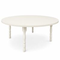 Esszimmer-Set Weiß: Rundtisch Ø 200 cm & 8 Stühle