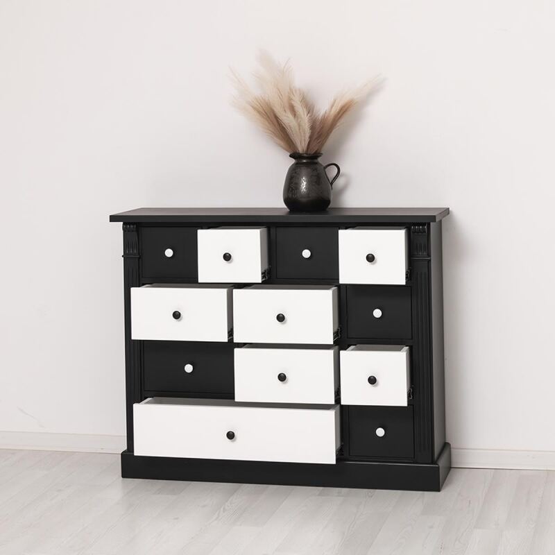 Black and White Kommode - Schubladenkommode in schwarz und weiß - Onlineshop für massive Landhausmöbel
