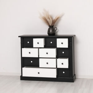 Black and White Kommode - Schubladenkommode in schwarz und weiß