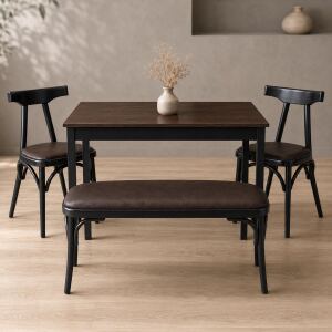 Esszimmer-Komplettset 4-teilig im Caféhausstil |...