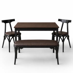 Esszimmer-Komplettset 4-teilig im Caféhausstil |...