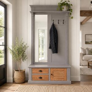 Garderobe mit Lamellentüren - Landhausgarderobe...