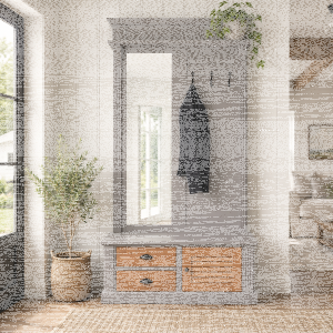 Garderobe mit Lamellentüren - Landhausgarderobe...