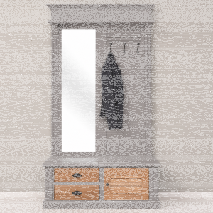 Garderobe mit Lamellentüren - Landhausgarderobe braungrau