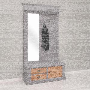 Garderobe mit Lamellentüren - Landhausgarderobe braungrau