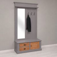 Garderobe mit Lamellentüren - Landhausgarderobe braungrau