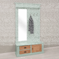 Pastellgrüne Garderobe - Shutterdesign im Flur