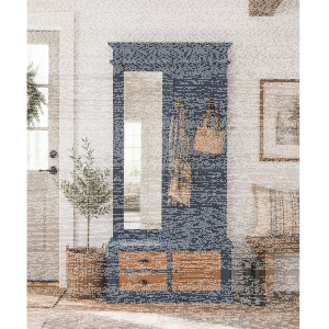 Violettblaue Garderobe - Landhausflur