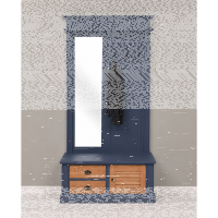 Violettblaue Garderobe - Landhausflur