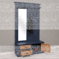 Violettblaue Garderobe - Landhausflur