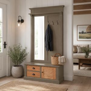 Schilfgrüne Garderobe - Flurbmöbel mit...