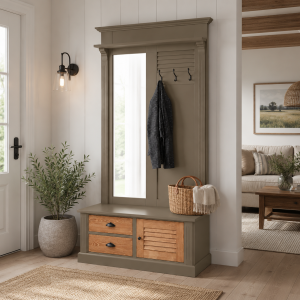 Schilfgrüne Garderobe - Flurbmöbel mit...