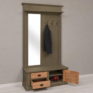 Schilfgrüne Garderobe - Flurbmöbel mit Shuttertüren