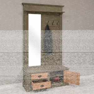 Schilfgrüne Garderobe - Flurbmöbel mit Shuttertüren