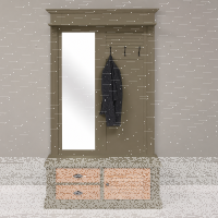 Schilfgrüne Garderobe - Flurbmöbel mit Shuttertüren