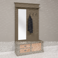 Schilfgrüne Garderobe - Flurbmöbel mit Shuttertüren