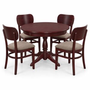 Esszimmer-Set 5-teilig Mahagoni | Ausziehbarer...