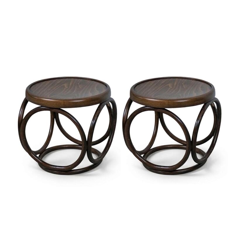 Hocker 2er-Set aus Buche Ø 36 cm, Holzton wählbar