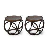 Hocker 2er-Set aus Buche Ø 36 cm, Holzton wählbar