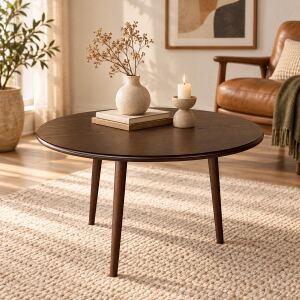 Couchtisch Vintage aus Buche Ø 65 cm | versch.Holztöne wählbar