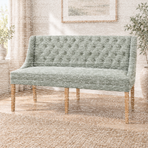 Esszimmer Polsterbank Landhausstil mit gefalteter Knopfsteppung