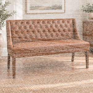 Esszimmer Polsterbank Landhausstil mit gefalteter Knopfsteppung