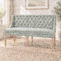 Esszimmer Polsterbank Landhausstil mit gefalteter Knopfsteppung