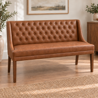 Esszimmer Polsterbank Landhausstil mit gefalteter Knopfsteppung