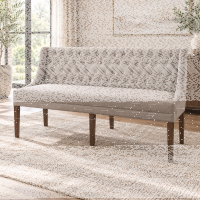 Esszimmer Polsterbank Landhausstil mit gefalteter Knopfsteppung