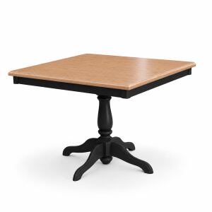 Essgruppe im Landhausstil – Tisch 100×100 cm mit 4 Stühlen in Buche Natur/Schwarz