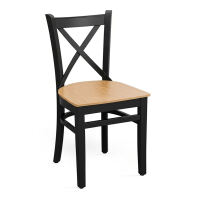 Essgruppe im Landhausstil – Tisch 100×100 cm mit 4 Stühlen in Buche Natur/Schwarz
