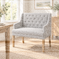 Esszimmer Polsterbank Landhausstil mit Armlehnen und Knöpfen