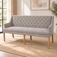 Esszimmer Polsterbank Landhausstil mit Armlehnen und Knöpfen