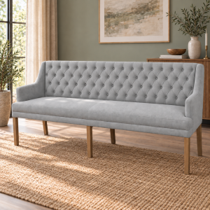 Esszimmer Polsterbank Landhausstil mit Armlehnen, gefalteter Knopfsteppung